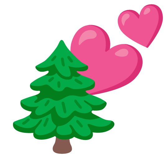 two hearts evergreen tree