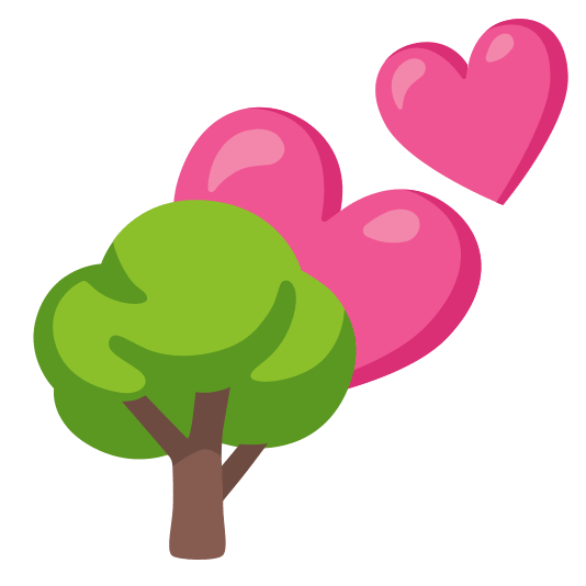 two hearts deciduous tree