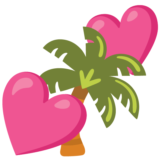two hearts palm tree
