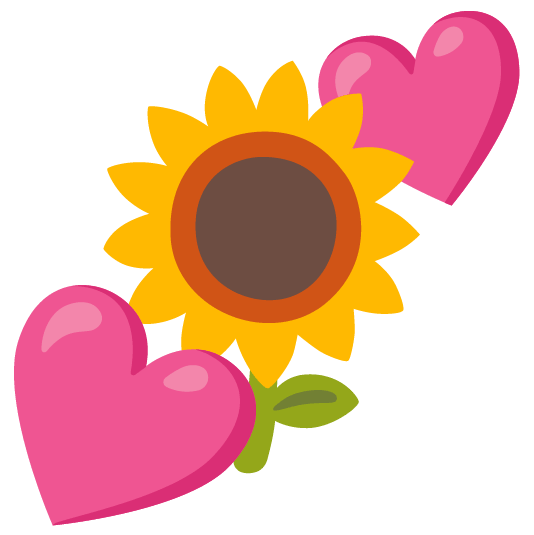 two hearts sunflower