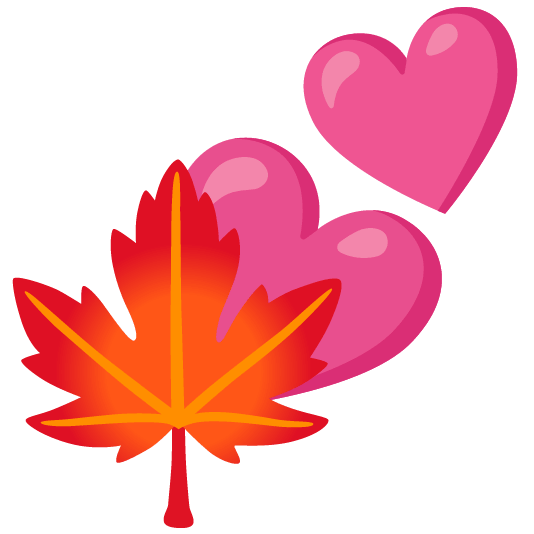 two hearts maple leaf