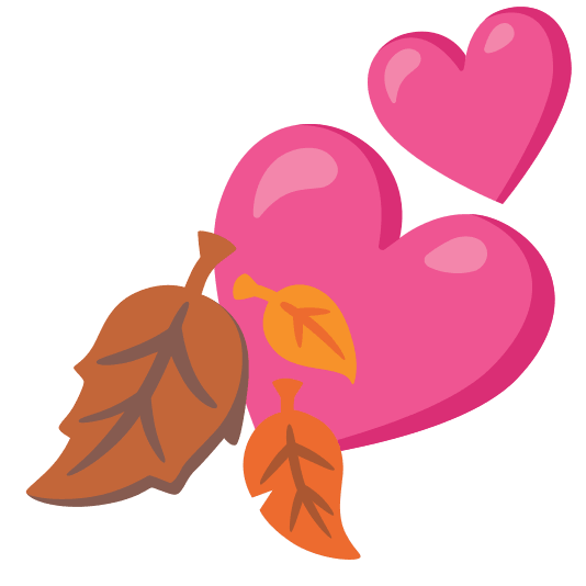 two hearts fallen leaf