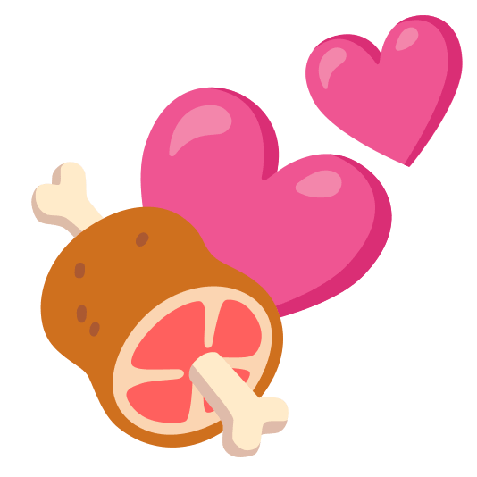 two hearts meat on bone