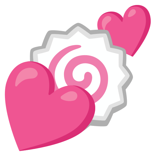 two hearts fish cake