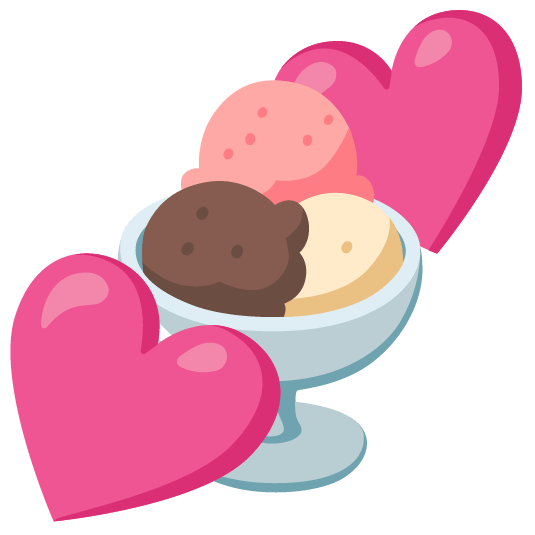 two hearts ice cream