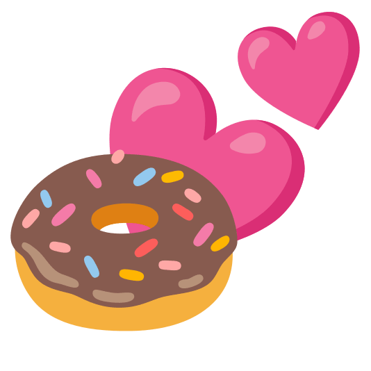 two hearts doughnut