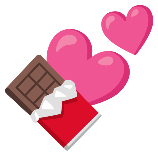 two hearts chocolate bar