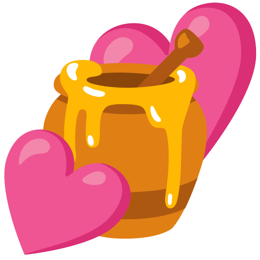 two hearts honey pot