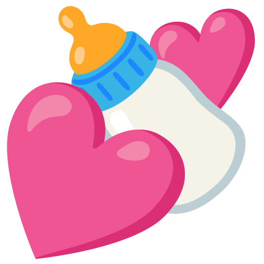 two hearts baby bottle