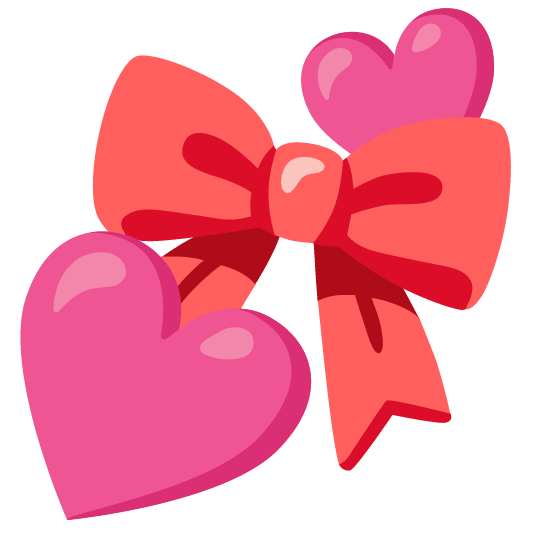 two hearts ribbon