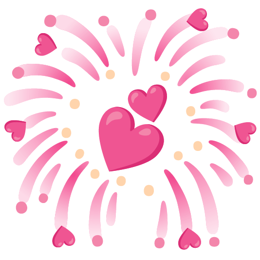 two hearts fireworks