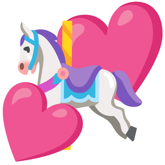 two hearts carousel horse