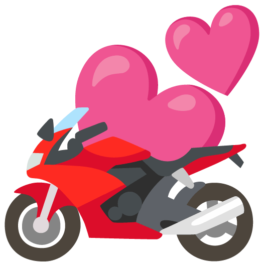 two hearts racing motorcycle