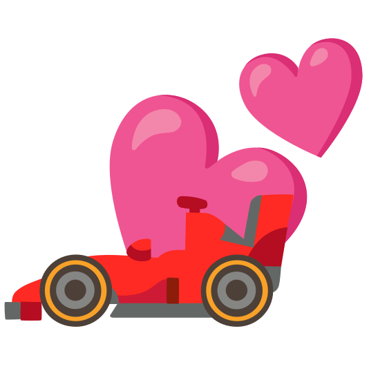 two hearts racing car