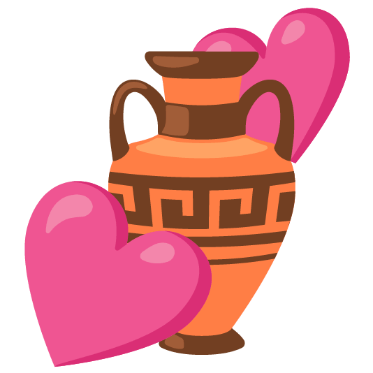 two hearts amphora
