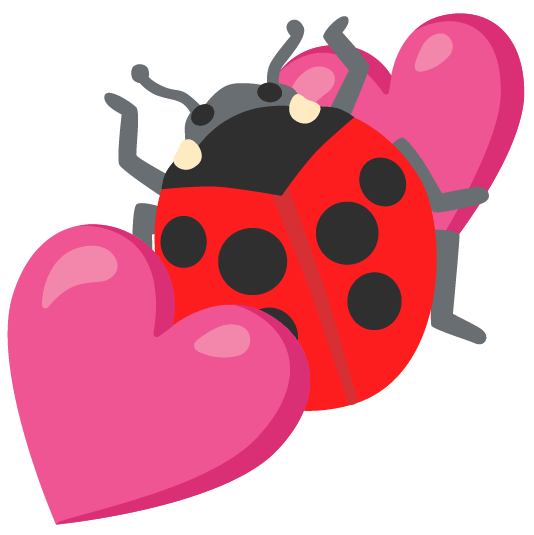 two hearts ladybug