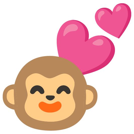 two hearts monkey face