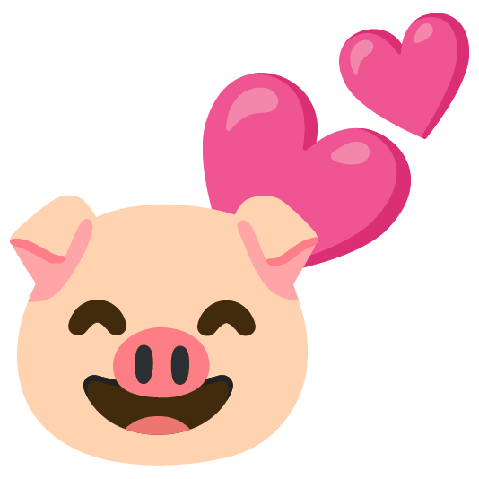 two hearts pig