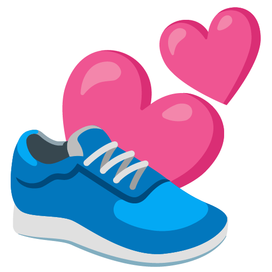 two hearts athletic shoe
