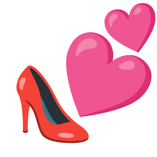 two hearts high heel