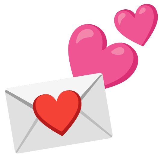 two hearts love letter