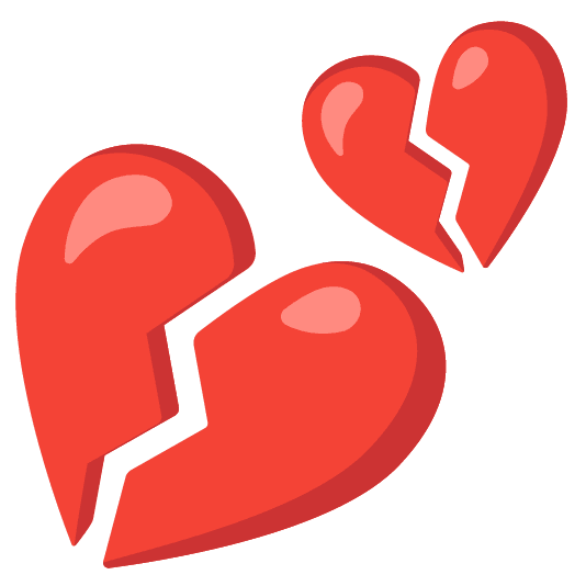 two hearts broken heart