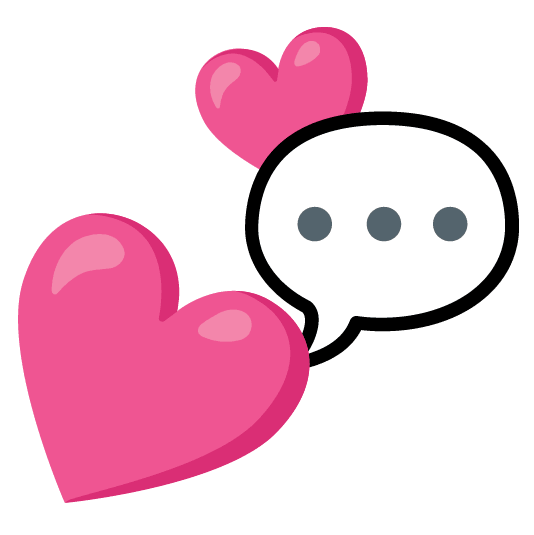 two hearts speech balloon