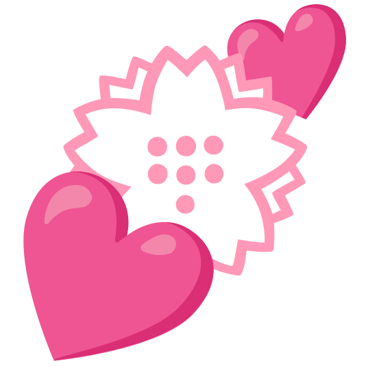 two hearts white flower