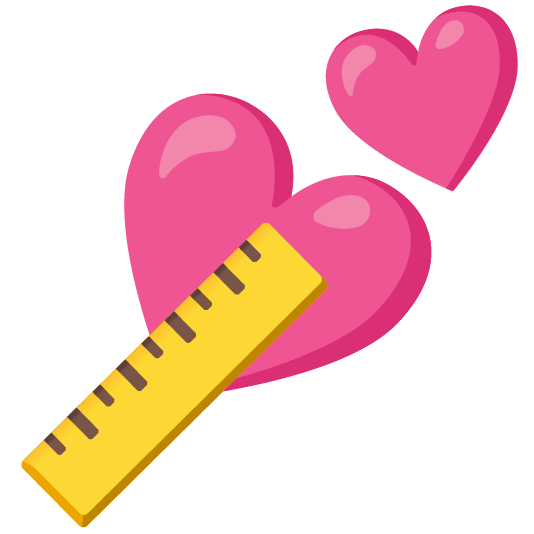 two hearts straight ruler