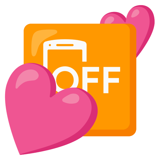 two hearts mobile phone off