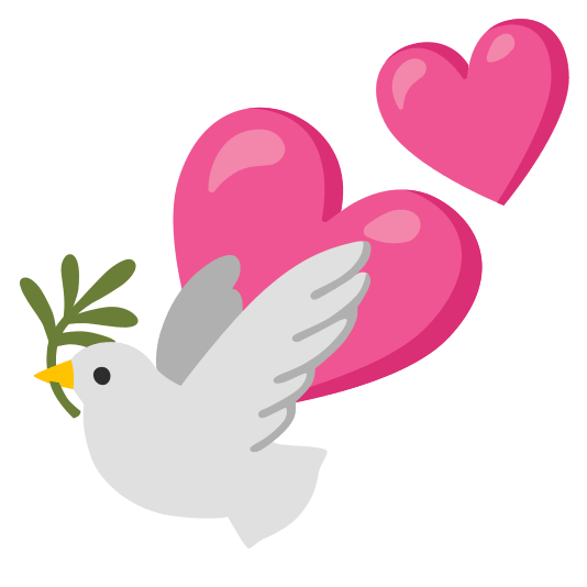 two hearts dove of peace