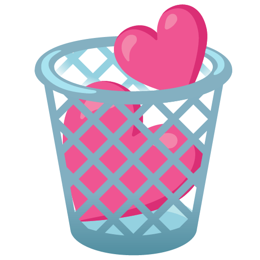 two hearts wastebasket