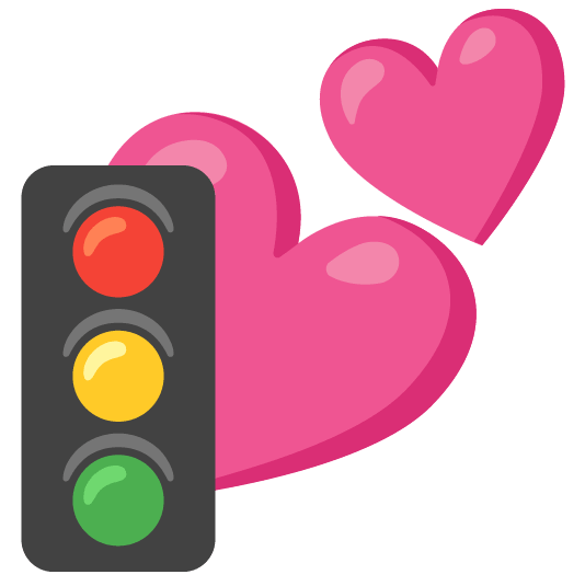 two hearts vertical traffic light