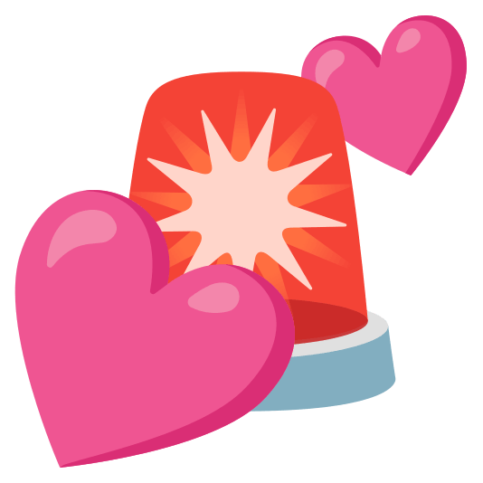 two hearts rotating light