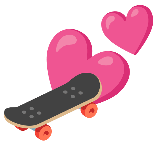 two hearts skateboard