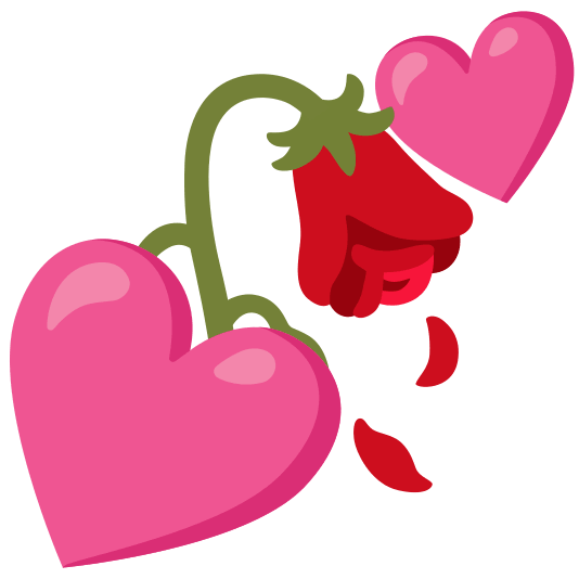 two hearts wilted flower