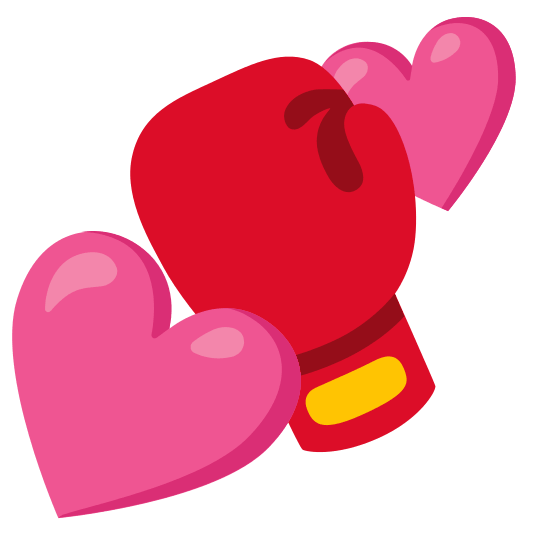 two hearts boxing glove