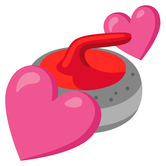 two hearts curling stone