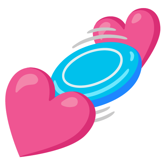 two hearts flying disc
