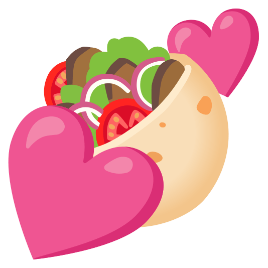 two hearts stuffed flatbread