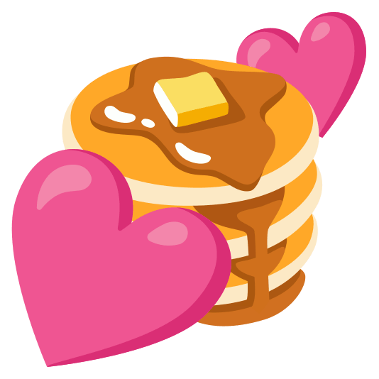 two hearts pancakes