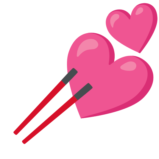 two hearts chopsticks