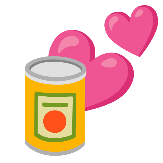 two hearts canned food