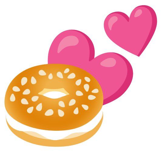 two hearts bagel