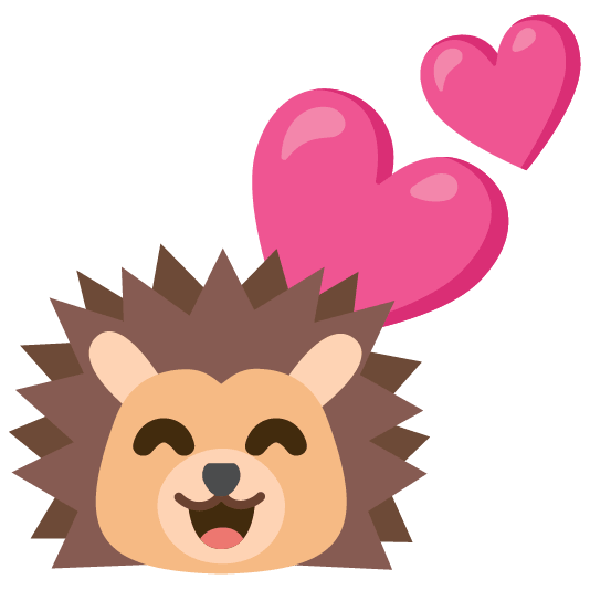 two hearts hedgehog