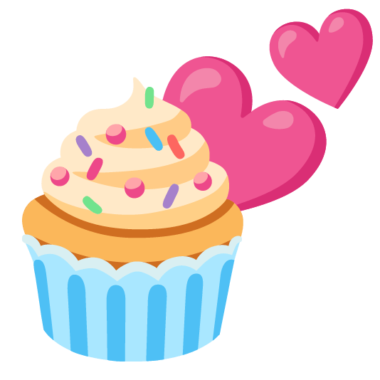 two hearts cupcake
