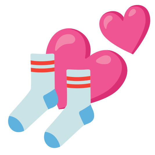 two hearts socks