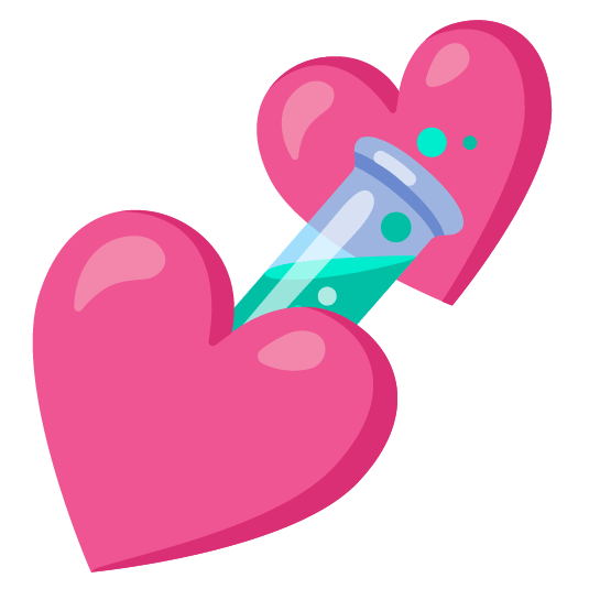 two hearts test tube