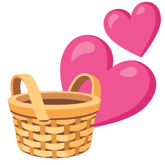 two hearts basket