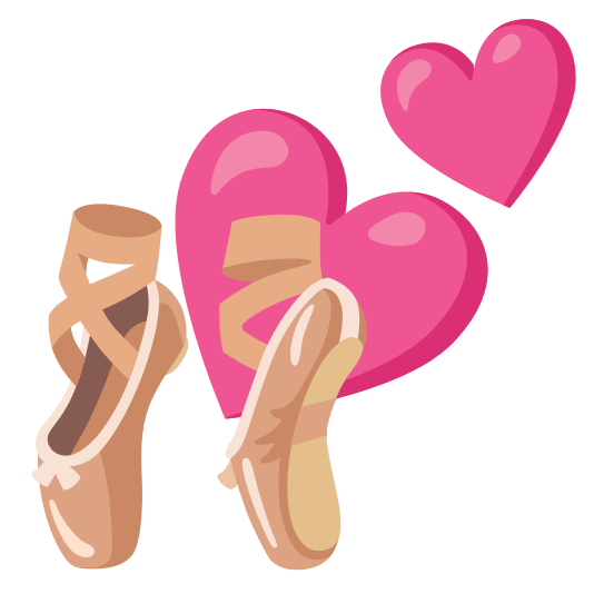 two hearts ballet shoes